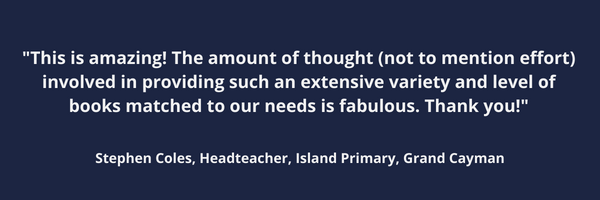 A testimonial about book packs and reading schemes for schools